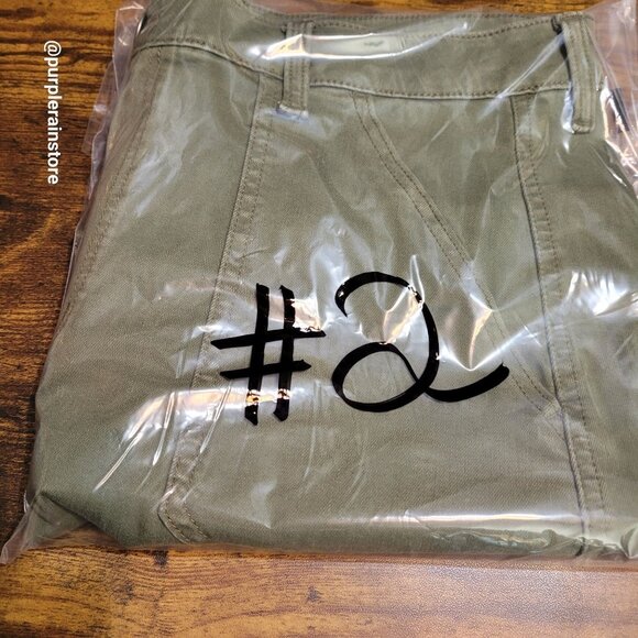 American Eagle Mini Skirt 14 Super Stretch X Button Flap Raw Hem Olive Country - Picture 10 of 10